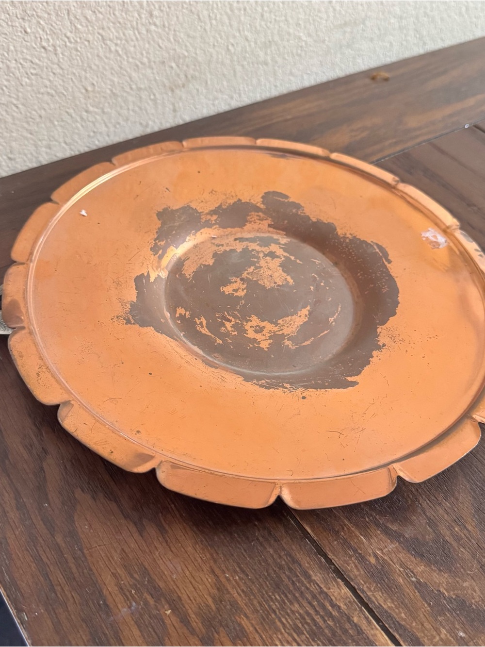 manning bowman vintage copper tray with handles